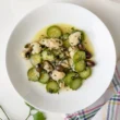 A quick and simple Ligurian recipe: monkfish (rana pescatrice) with zucchini.