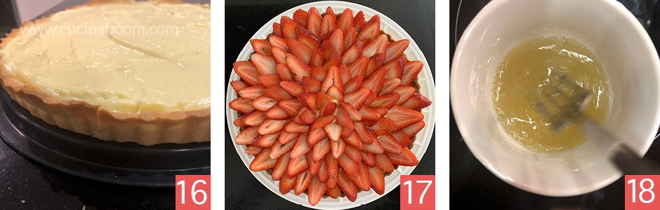 italian crostata with strawberry
